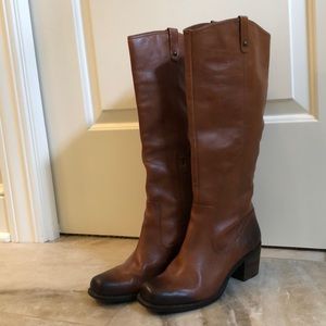 Tall, leather riding boots